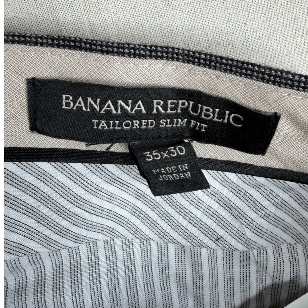 New Banana‎ Republic Tailored Slim Fit Wool Dress Pants 35 x 30 Dark Grey